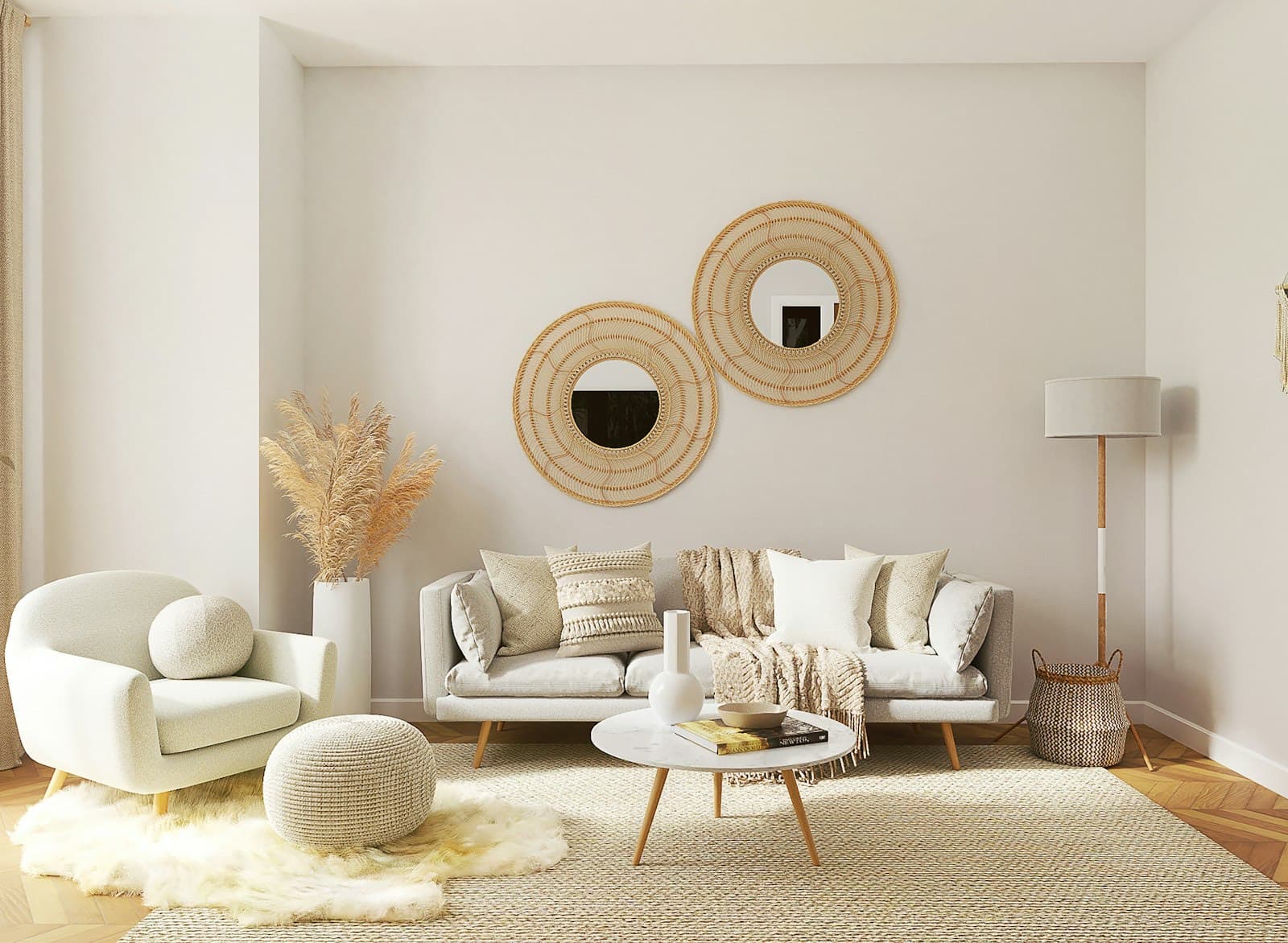 Custom three-seater sofa detail — Modern Living Room Set, Bhopal