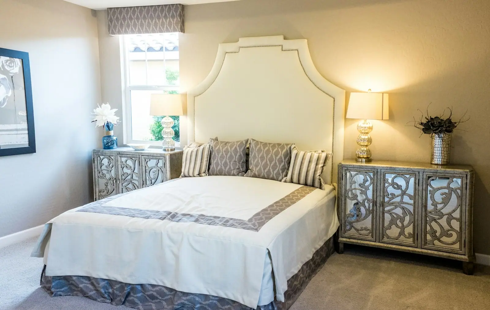 Master bedroom with storage bed and fitted wardrobe